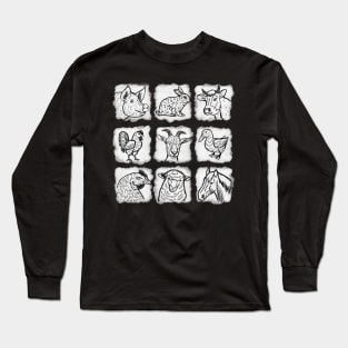 Farm animals w/b Long Sleeve T-Shirt